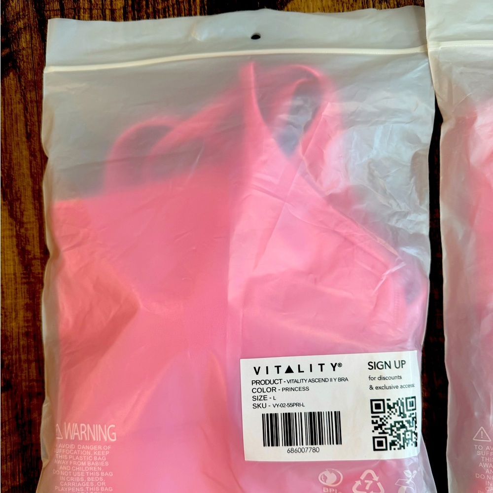 NWT Vitality Ascend II Y Bra | Princess Pink | Size Large OUT OF STOCK ONLINE